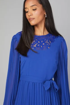 Wallis Robe Mi-Longue Plissée à Garniture Florale<Femme Toutes Les Robes|Robes À Manches Longues