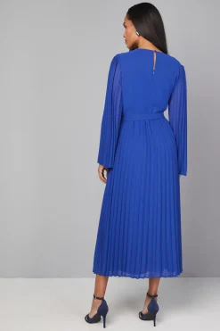 Wallis Robe Mi-Longue Plissée à Garniture Florale<Femme Toutes Les Robes|Robes À Manches Longues