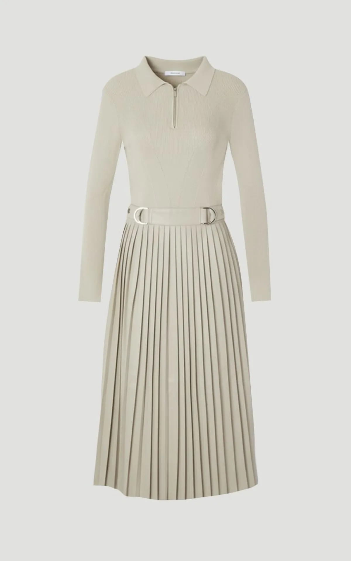 KarenMillen Robe Mi-Longue Plissée Maille et synthétique Col Zippé<Femme Toutes Les Robes|Robes Mi-Longues