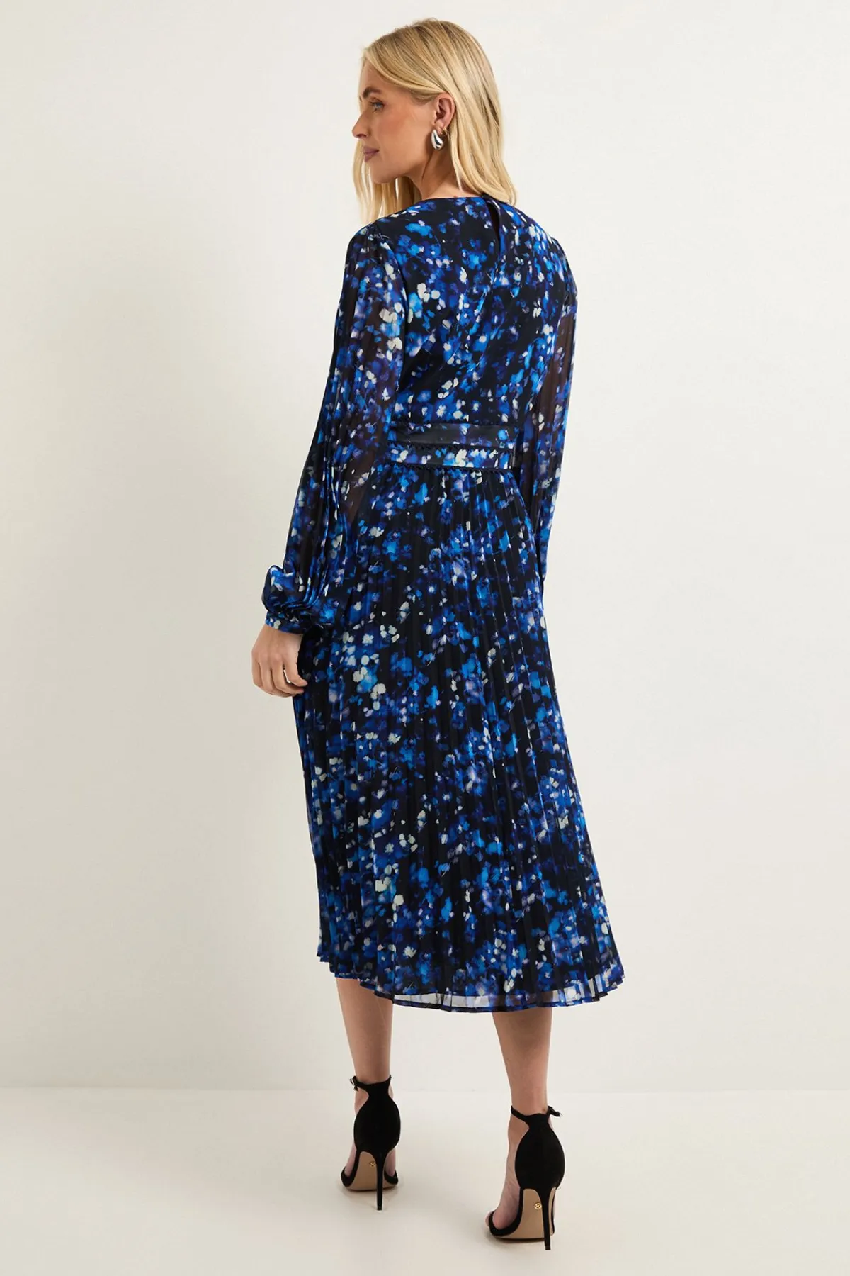 Wallis Robe Mi-Longue Plissée à Motifs Floraux Petite Taille<Femme Toutes Les Robes|Robes À Manches Longues