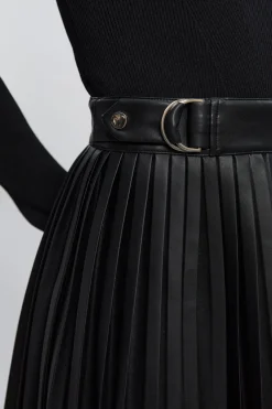 Robe Mi-longue Plissée Petite Maille Col Zippé Mix synthétique