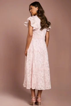 Coast Robe Mi-Longue Étagée en Dentelle Pailletée<Femme Robes Mi-Longues|Satin Et Dentelle