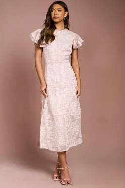 Coast Robe Mi-Longue Étagée en Dentelle Pailletée<Femme Robes Mi-Longues|Satin Et Dentelle