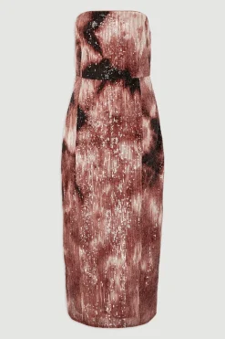 KarenMillen Robe Mi-longue Tissée à Sequins Ombrés<Femme Toutes Les Robes|Robes D’Automne