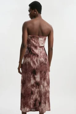 KarenMillen Robe Mi-longue Tissée à Sequins Ombrés<Femme Toutes Les Robes|Robes D’Automne