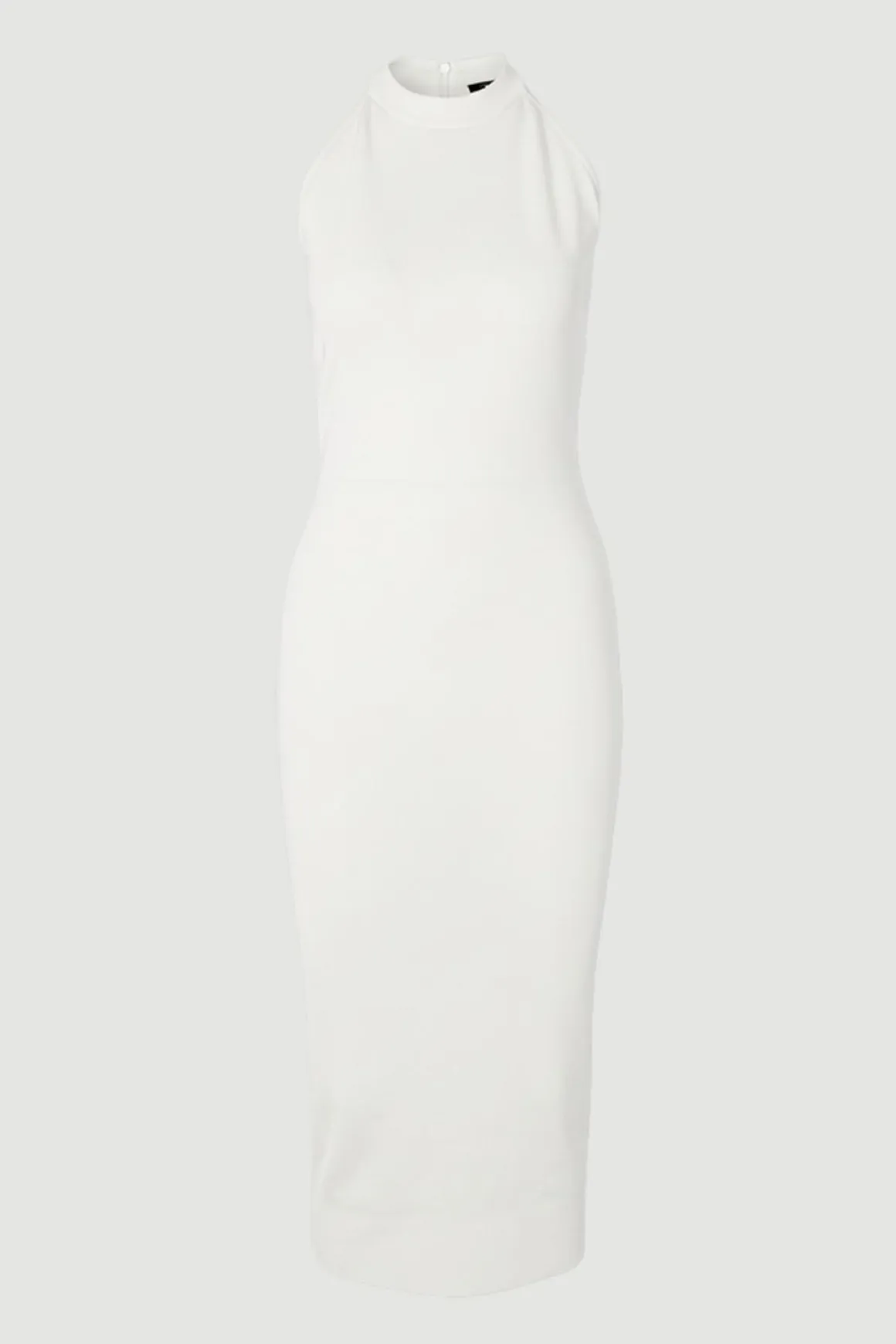 Robe Mi-Longue Tricotée à Détail Dos en Dentelle Transparente, Mélange Viscose Slinky