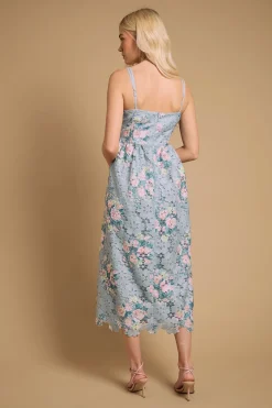 Oasis Robe Mi-longue Évasée En Dentelle Ajustée<Femme Robes|Satin Et Dentelle