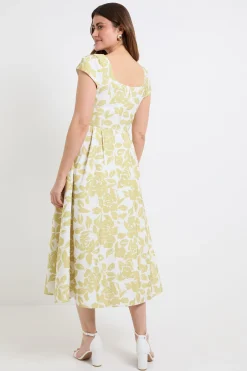 Robe Mi-longue Évasée En Ottoman À Motif Floral