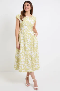 Robe Mi-longue Évasée En Ottoman À Motif Floral