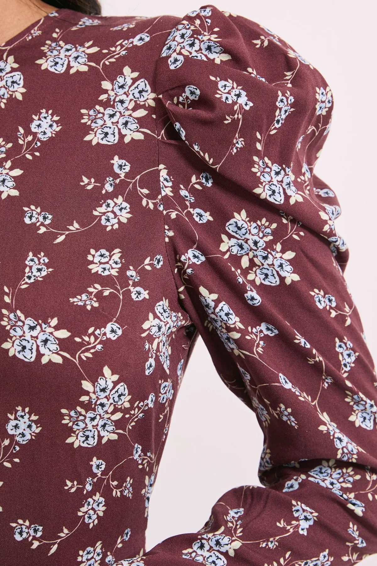 Dorothy Perkins Robe Mi-longue Évasée à Taille Basse Motif Floral<Femme Looks Chocolat|Robes Mi-Longues