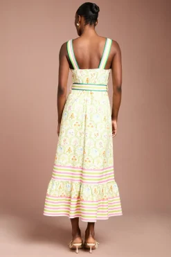 Coast Robe Mi-Longue à Volants en Sergé Imprimé<Femme Toutes Les Robes|Robes Mi-Longues