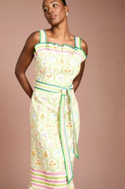 Coast Robe Mi-Longue à Volants en Sergé Imprimé<Femme Toutes Les Robes|Robes Mi-Longues
