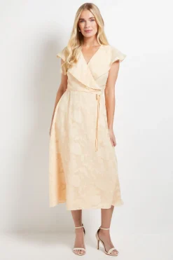 Wallis Robe Mi-Longue à Volants Petite Taille Motif Floral Dévoré<Femme Toutes Les Robes|Robes Mi-Longues