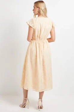Wallis Robe Mi-Longue à Volants Petite Taille Motif Floral Dévoré<Femme Toutes Les Robes|Robes Mi-Longues
