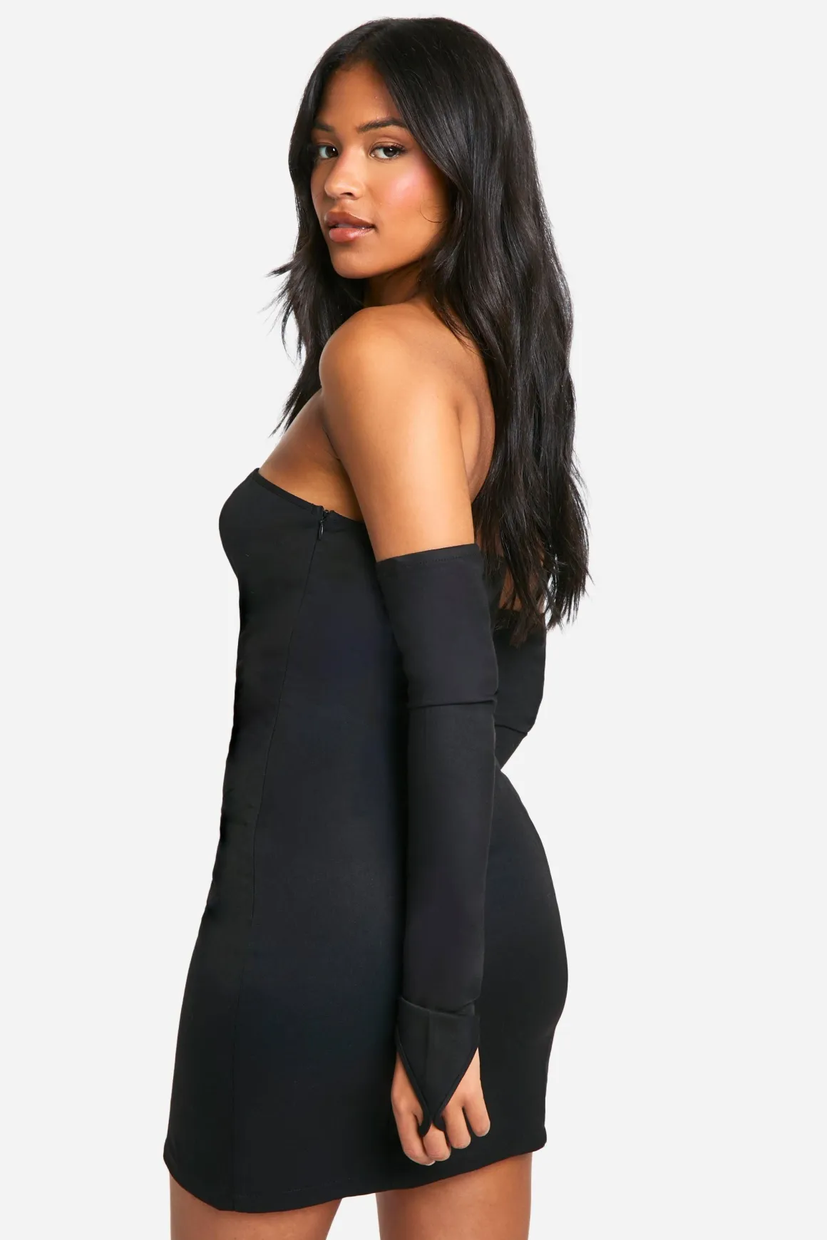 Robe Mini Ajustée avec Détail de Ceinture Haute
