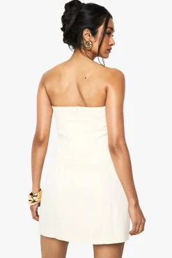 Robe mini ajustée à bandeau double boutonnage