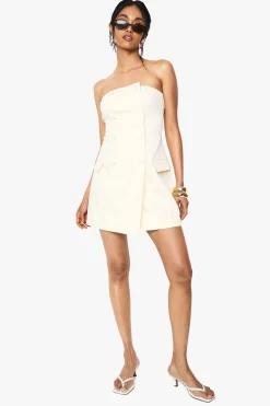 Robe mini ajustée à bandeau double boutonnage