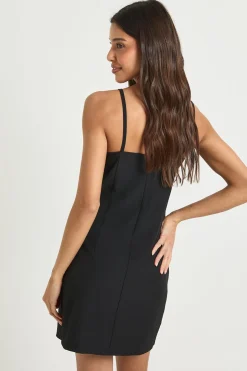Robe Mini Ajustée à Bretelles
