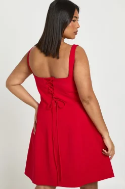Robe Mini Ajustée à Bretelles avec Corsage 3D Grande Taille