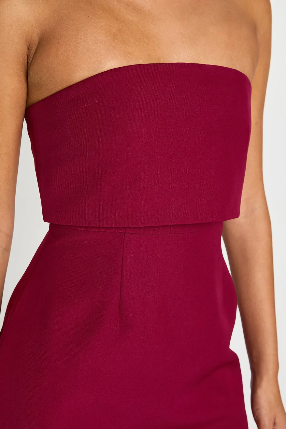 Robe Mini Ajustée À Bustier Avec Détail Plissé Structuré