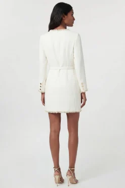 Robe Mini Ajustée Ceinturée En Stretch Compact Avec Finitions Ornementées