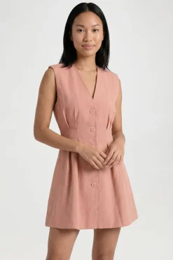 boohoo Robe Mini Ajustée Cintrée Effet Lin<Femme Robes De Soirée|Toutes Les Robes