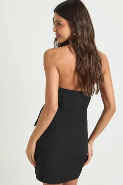 Robe Mini Ajustée À Col Halter
