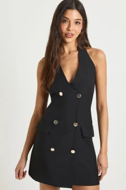 Robe Mini Ajustée À Col Halter