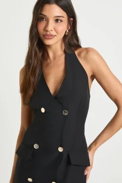 Robe Mini Ajustée À Col Halter