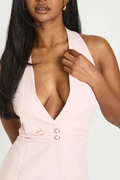 boohoo Robe Mini Ajustée À Col Licou Avec Détails Ornementaux<Femme Robes|Robes Dos Nu