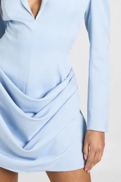 Robe Mini Ajustée À Drapé Frontal