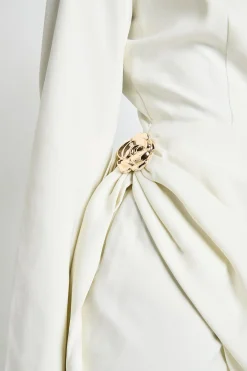 boohoo Robe Mini Ajustée à Détail Croisé avec Finitions Dorées<Femme Tailleurs|Robes À Manches Longues