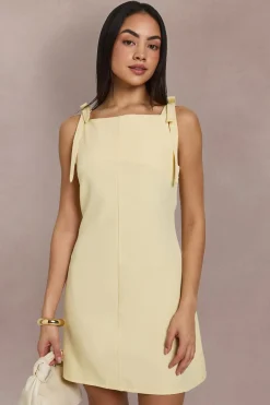 Robe Mini Ajustée À Détail Nœud