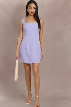 Robe Mini Ajustée À Détails De Coutures