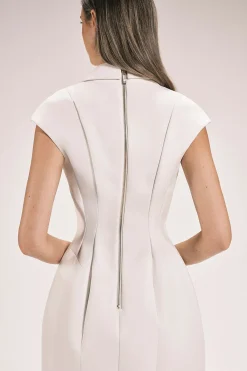 KarenMillen Robe Mini Ajustée À Détails De Coutures En Tissu Stretch Compact<Femme Robes|Toutes Les Robes