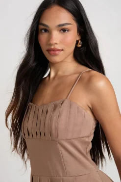 Robe Mini Ajustée à Détails Plissés