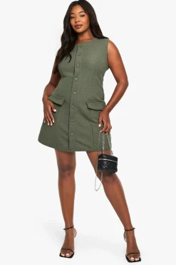 boohoo Robe mini ajustée en boucle à boutons sur le devant<Femme Robes De Soirée|Toutes Les Robes