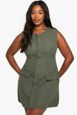 boohoo Robe mini ajustée en boucle à boutons sur le devant<Femme Robes De Soirée|Toutes Les Robes