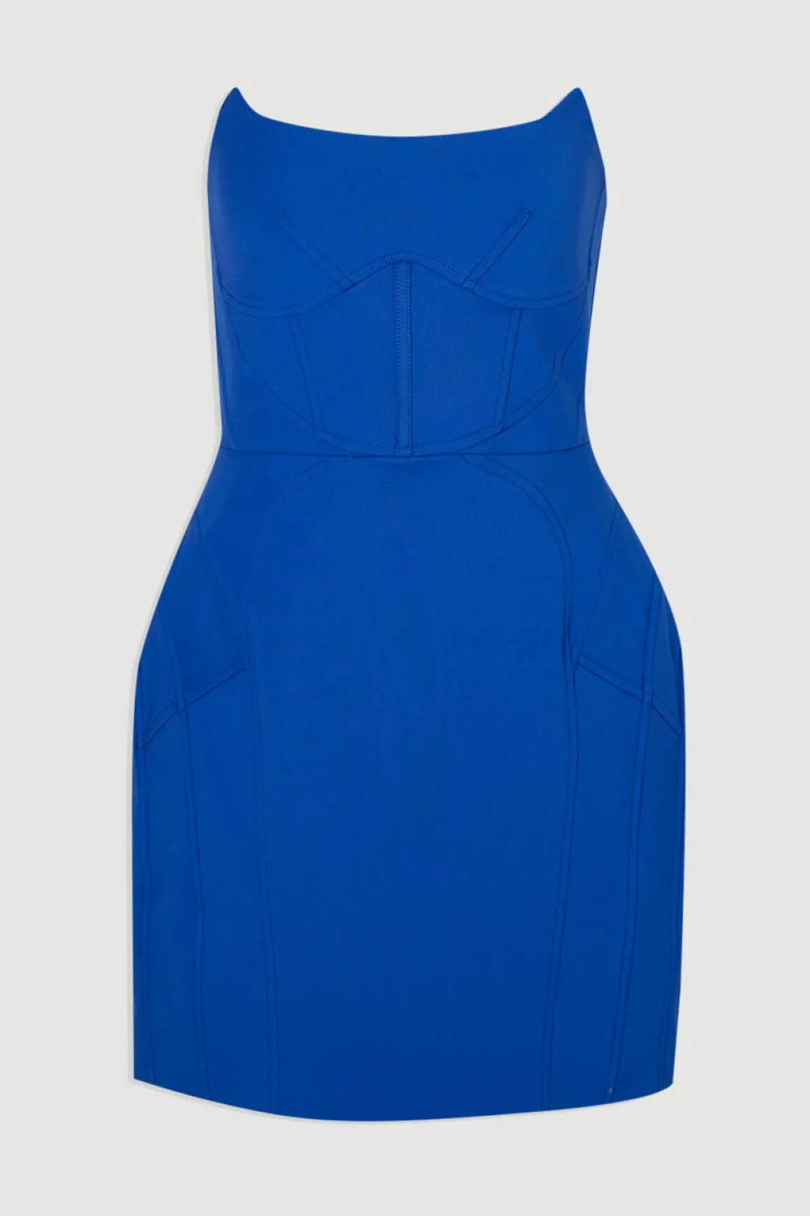Robe Mini Ajustée en Scuba avec Détails de Corset