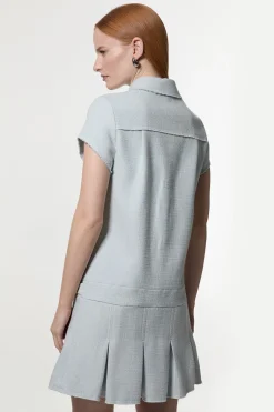 Robe mini ajustée en tweed printanier