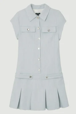 Robe mini ajustée en tweed printanier