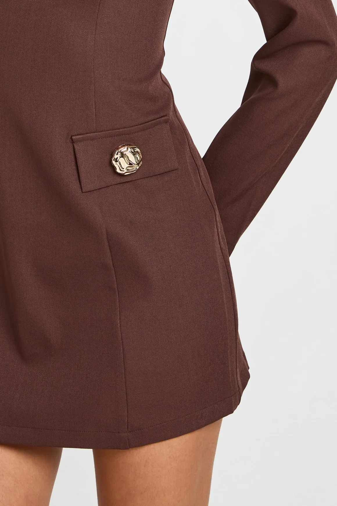 Robe Mini Ajustée Ligne A À Manches Longues