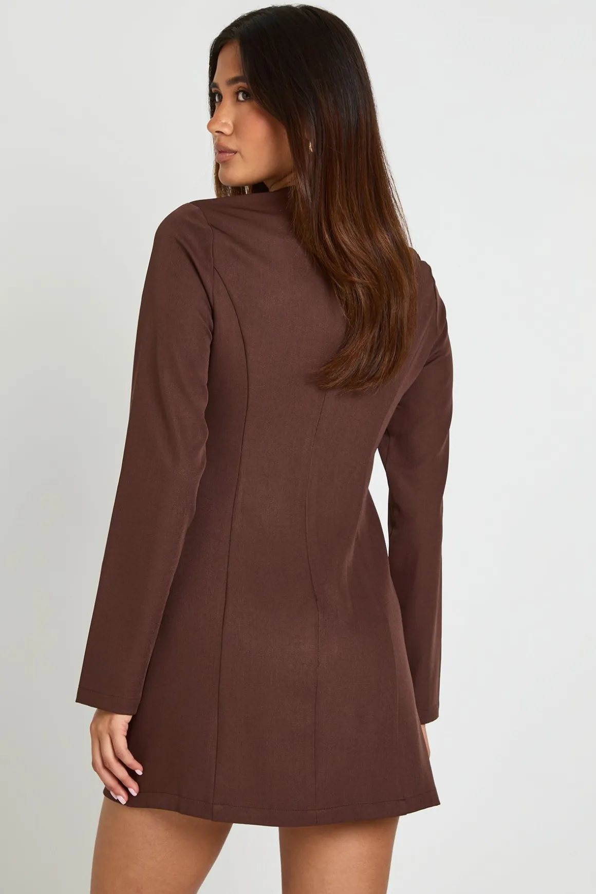 Robe Mini Ajustée Ligne A À Manches Longues