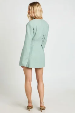 Robe Mini Ajustée À Manches Longues Sans Col Petite