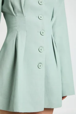 Robe Mini Ajustée À Manches Longues Sans Col Petite