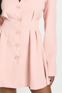 boohoo Robe Mini Ajustée À Manches Longues Sans Col<Femme Tailleurs|Robes À Manches Longues