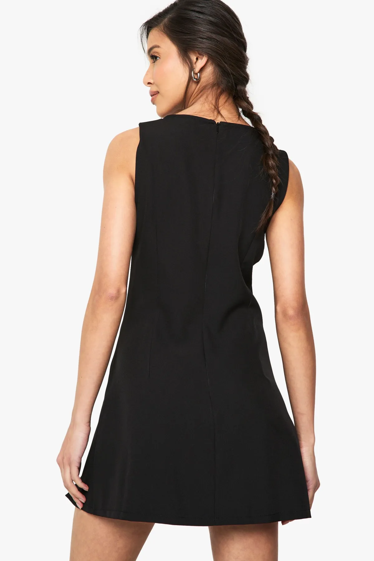 boohoo Robe Mini Ajustée Plissée à Décolleté Trou de Serrure<Femme Tailleurs|Robes Patineuses