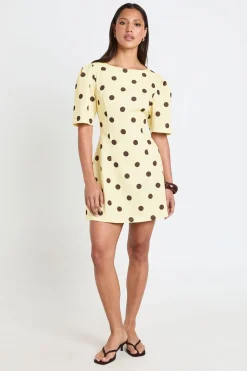 boohoo Robe Mini Ajustée À Pois Avec Détails De Coutures Structurées<Femme Robes Moulantes|Pois
