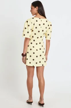 boohoo Robe Mini Ajustée À Pois Avec Détails De Coutures Structurées<Femme Robes Moulantes|Pois