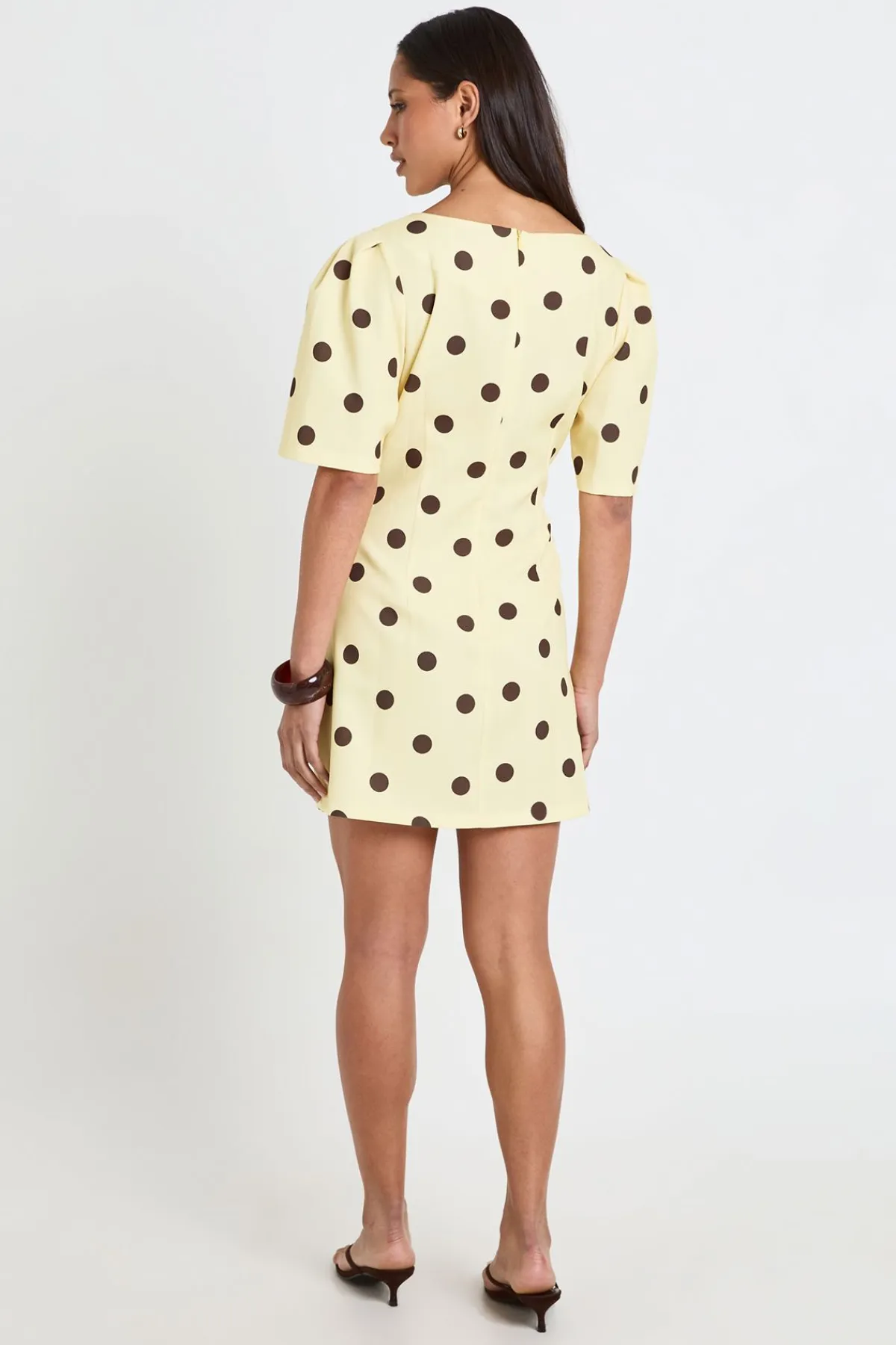boohoo Robe Mini Ajustée À Pois Avec Détails De Coutures Structurées<Femme Robes Moulantes|Pois